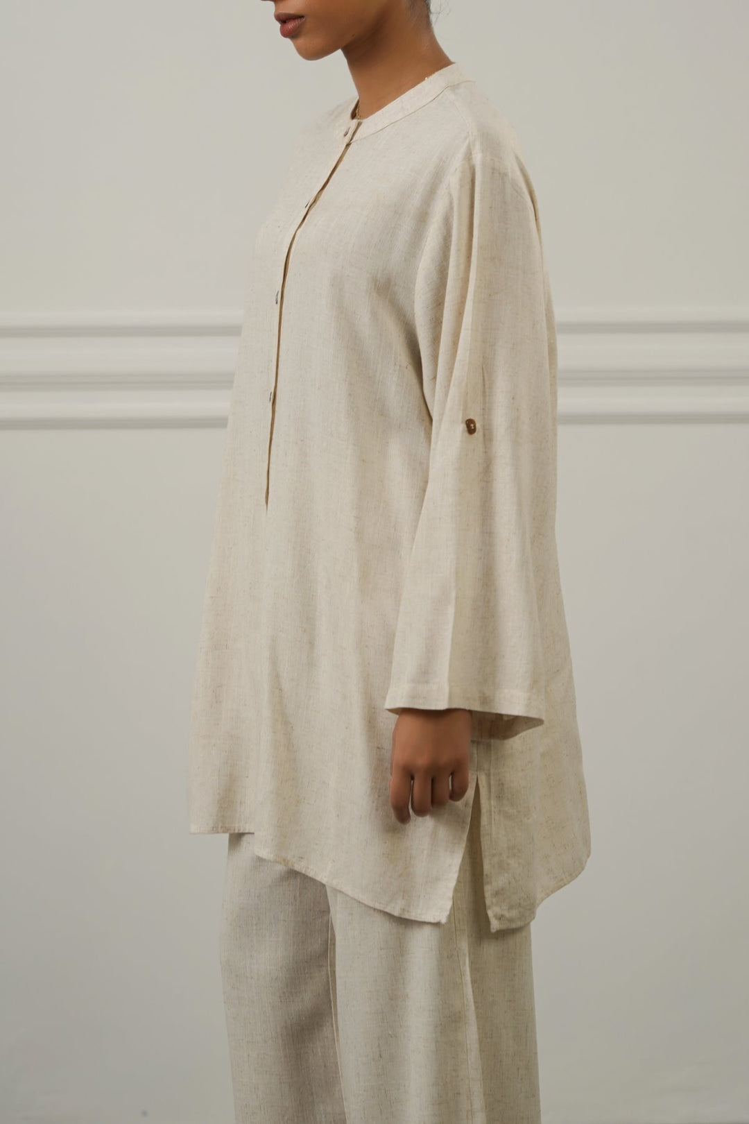 OAT MELANGE LINEN BLEND EASE SHIRT