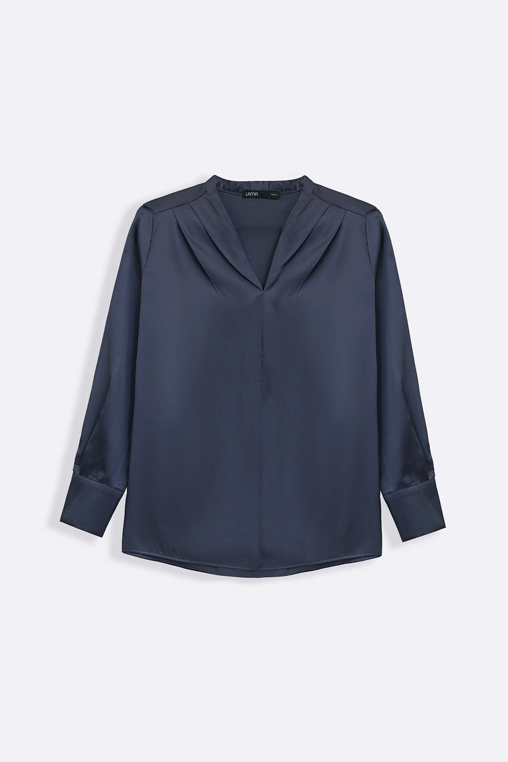 MIDNIGHT BLUE SATIN FORMAL BLOUSE