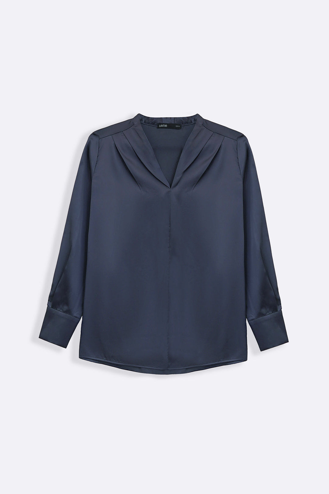 MIDNIGHT BLUE SATIN FORMAL BLOUSE