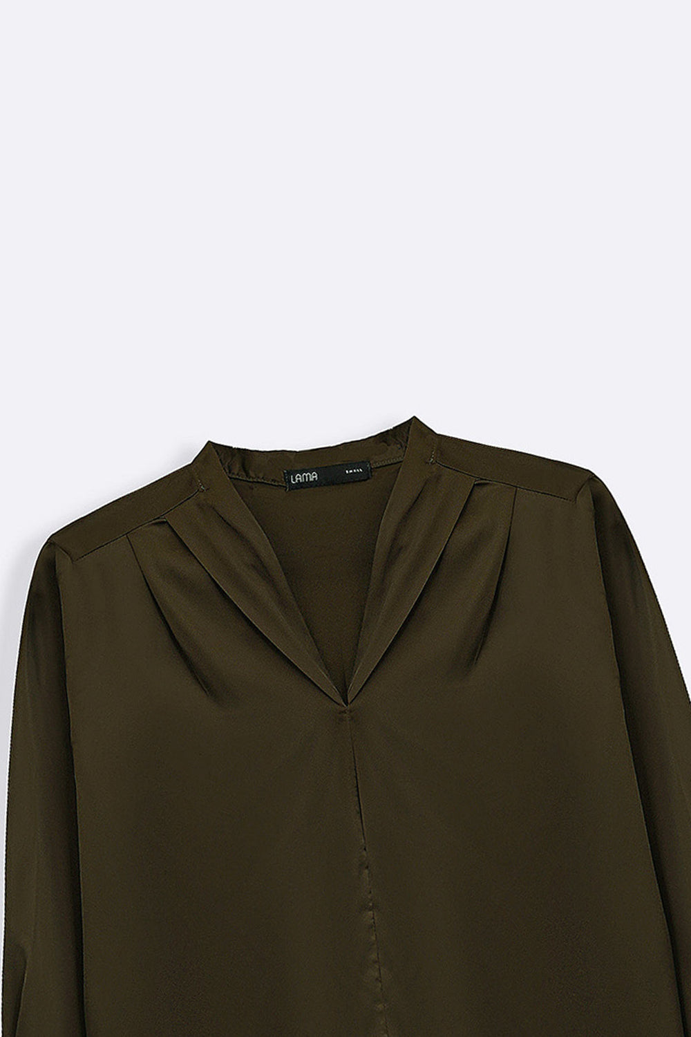 OLIVE SATIN FORMAL BLOUSE
