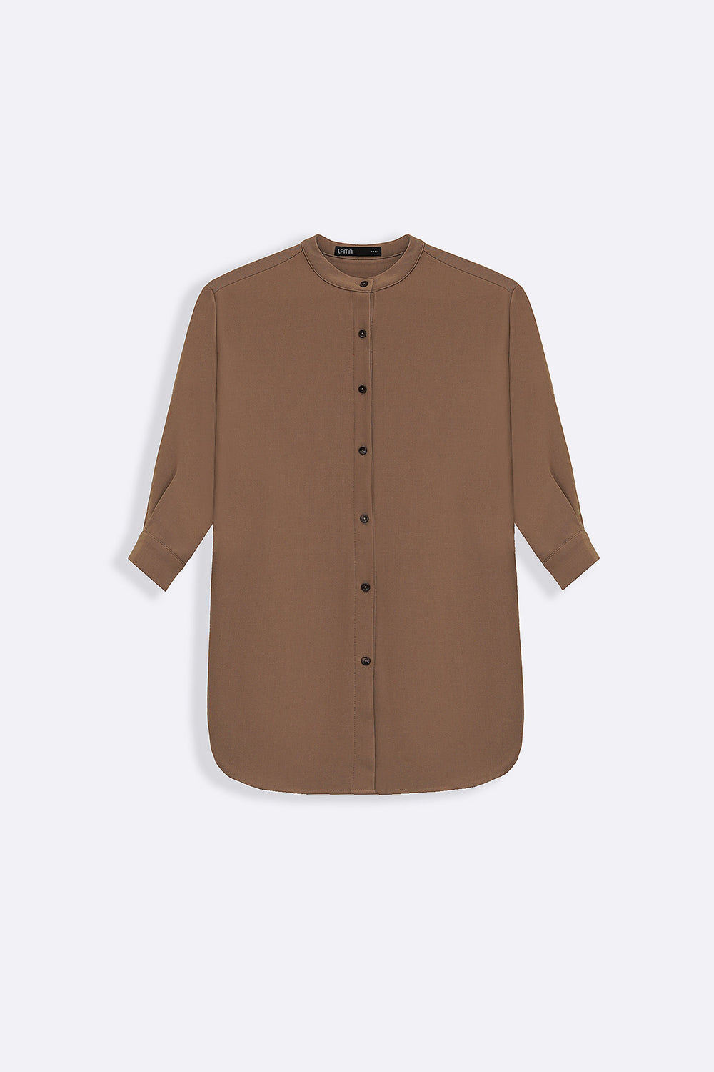 BEIGE FLOW BAND COLLAR SHIRT