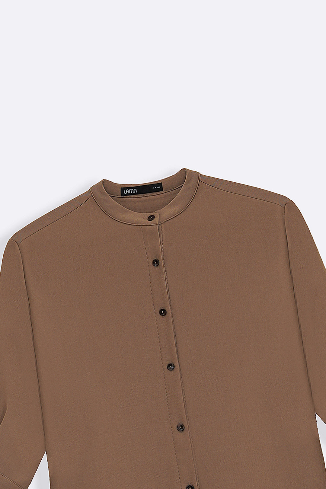 BEIGE FLOW BAND COLLAR SHIRT