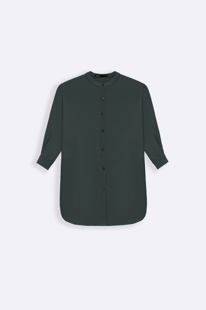 GREEN FLOW BAND COLLAR SHIRT