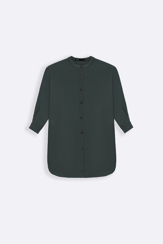 GREEN FLOW BAND COLLAR SHIRT