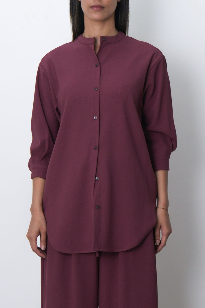 PINK FLOW BAND COLLAR SHIRT