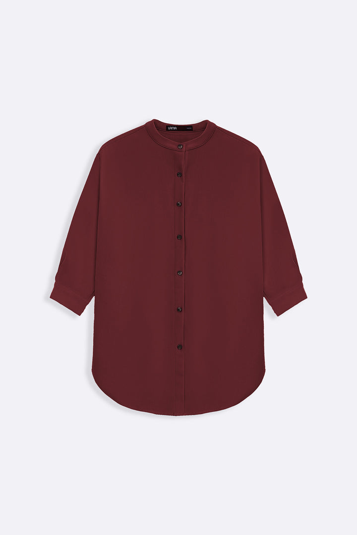 PINK FLOW BAND COLLAR SHIRT