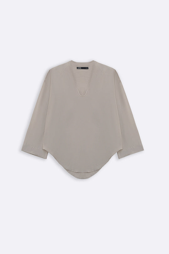 BEIGE DROPLET NECK TOP