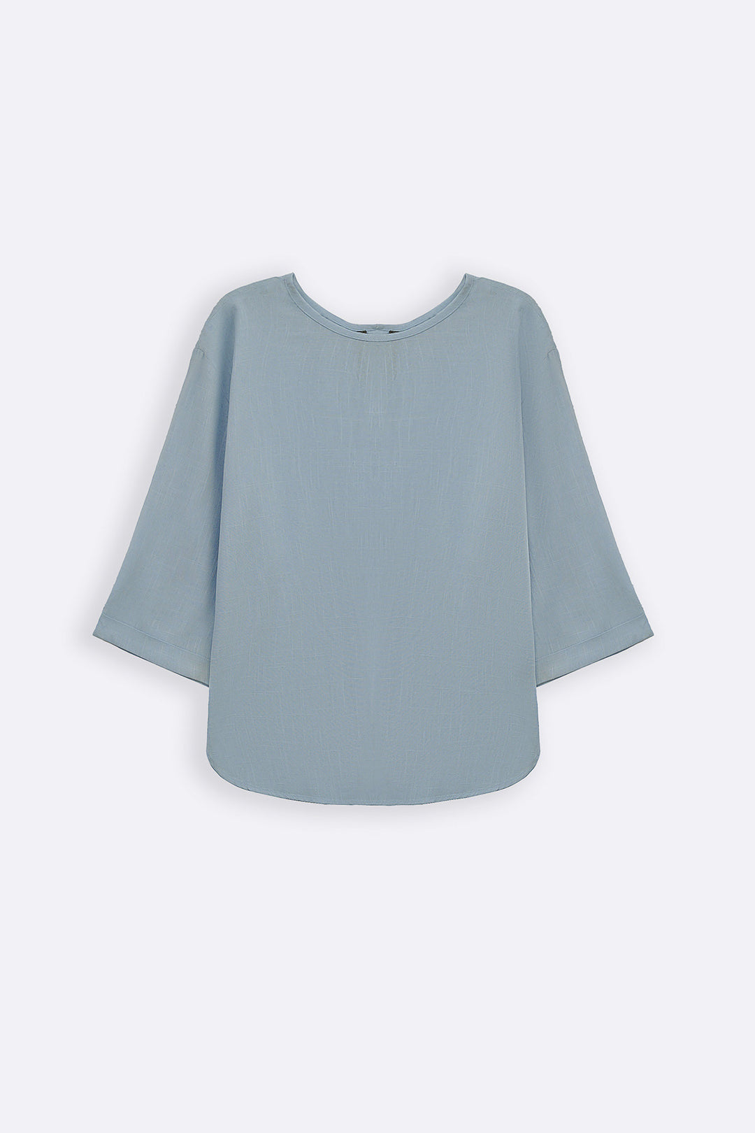 SKY BLUE EVERYDAY BACK BUTTON BLOUSE