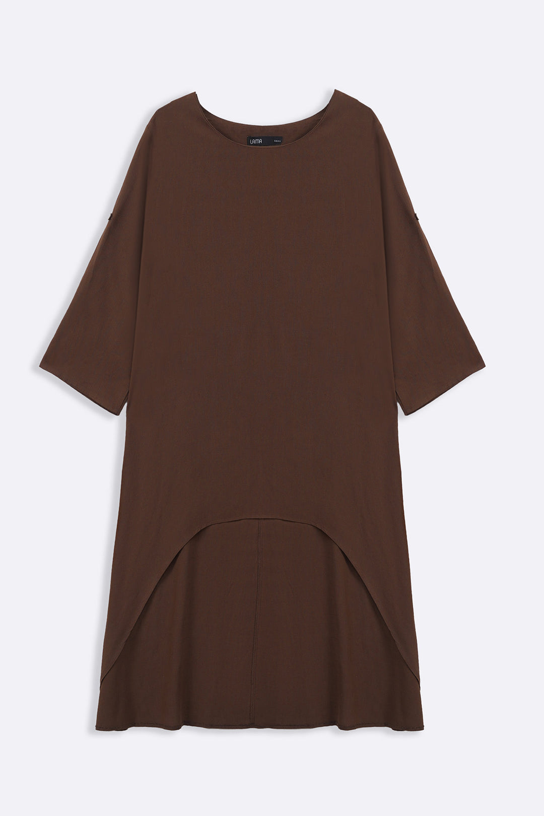 COFFEE SCOOP HEM LINEN BLEND TUNIC