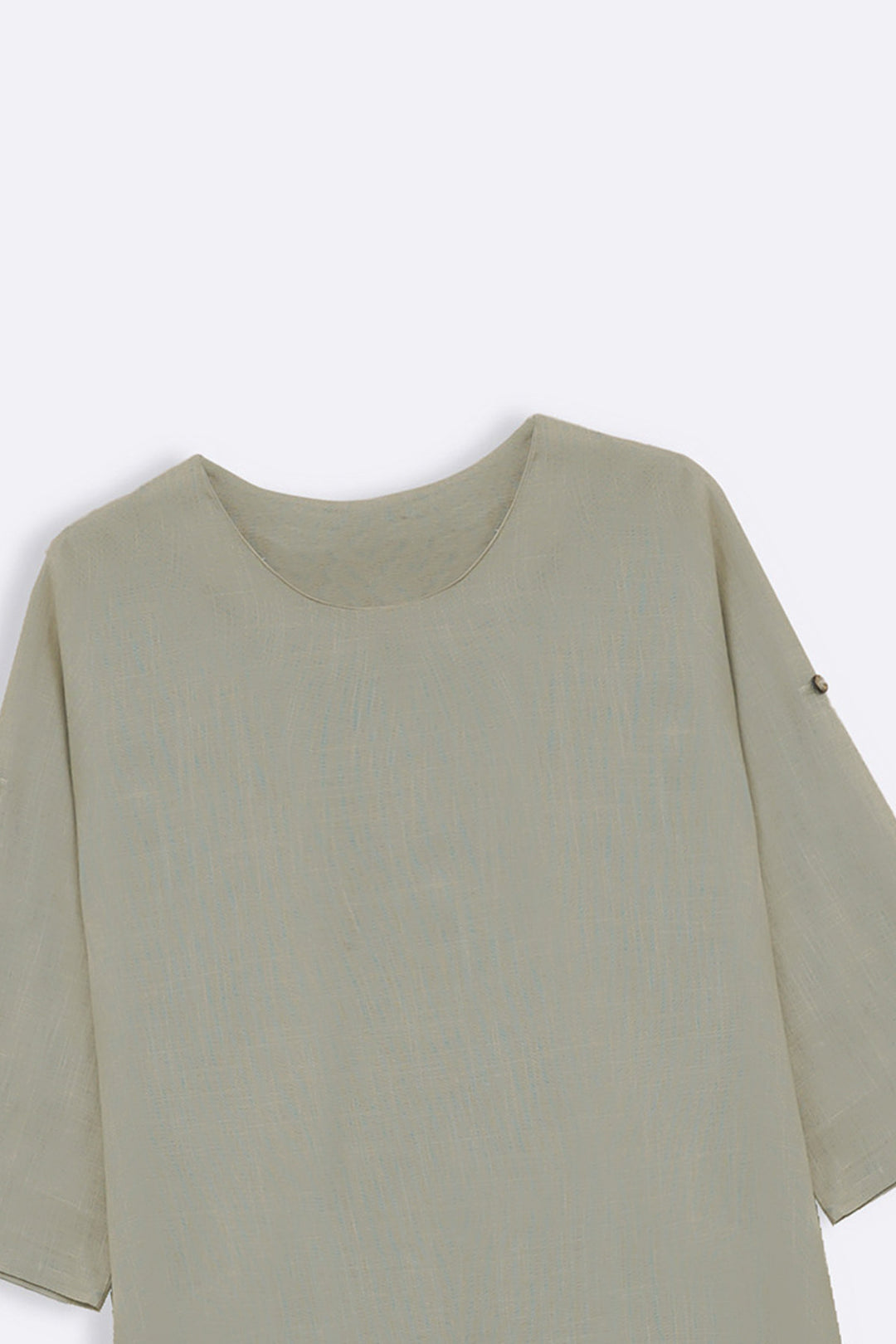 OAT WHITE SCOOP HEM LINEN BLEND TUNIC