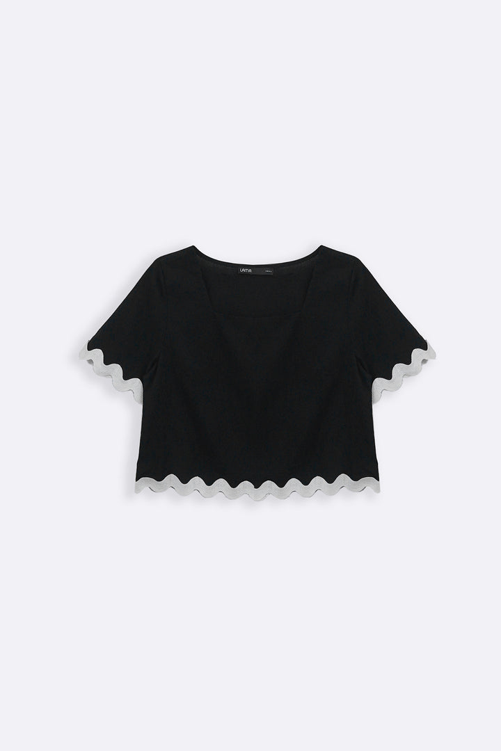 BLACK RIC RAC TOP