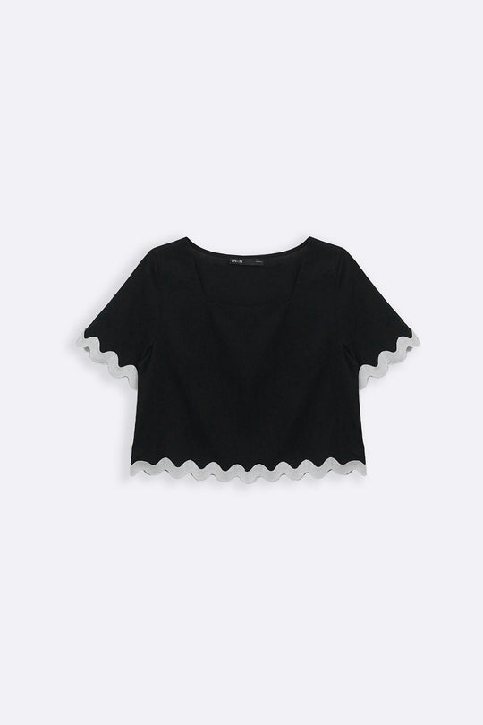 BLACK RIC RAC TOP