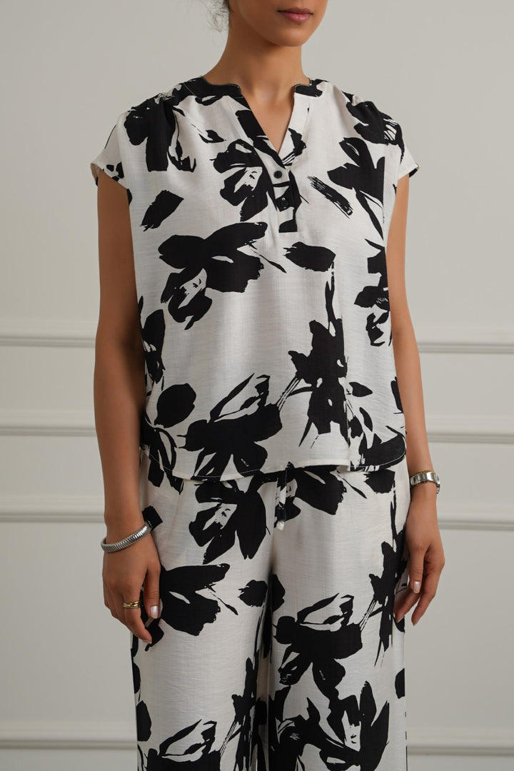 BLACK ABSTRACT RESORT SHIRT