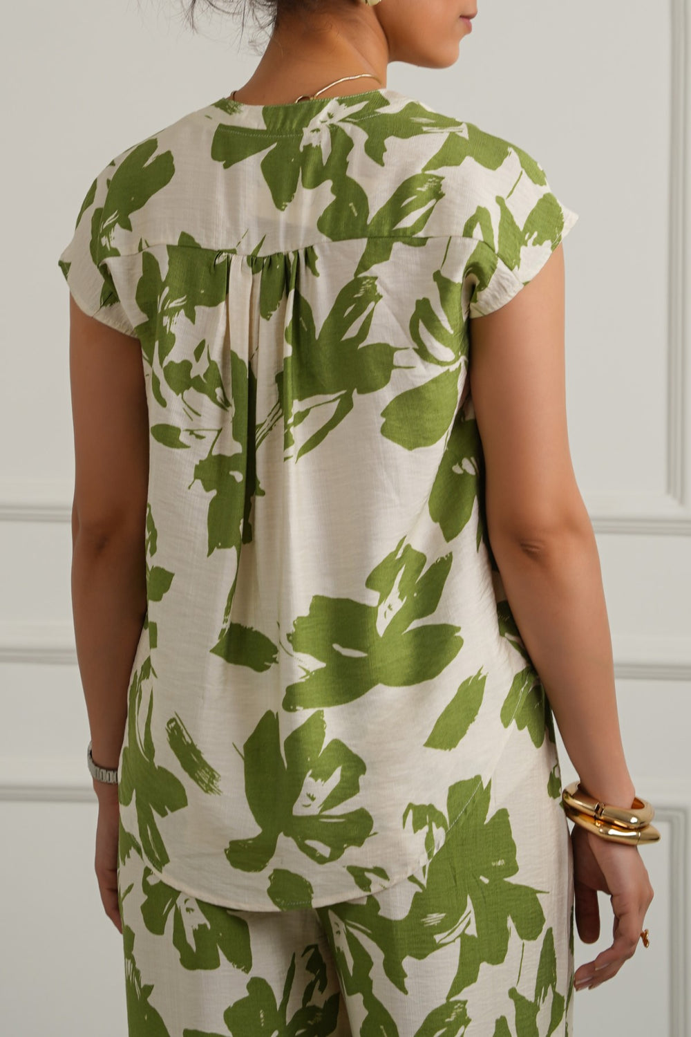 GREEN ABSTRACT RESORT SHIRT