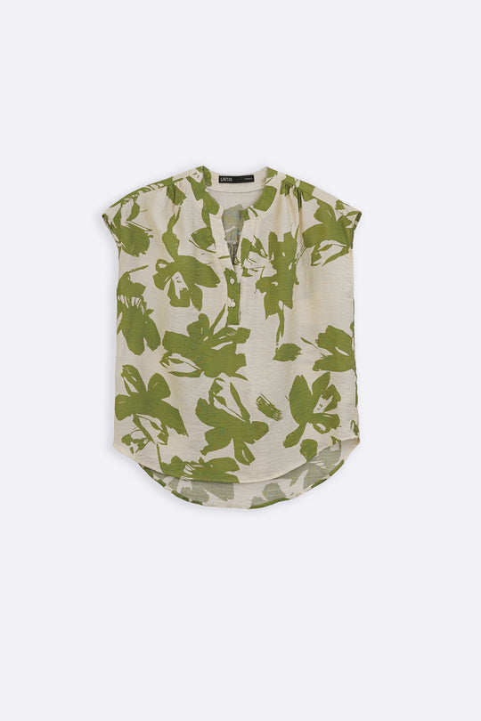 GREEN ABSTRACT RESORT SHIRT