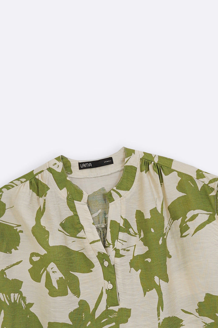 GREEN ABSTRACT RESORT SHIRT