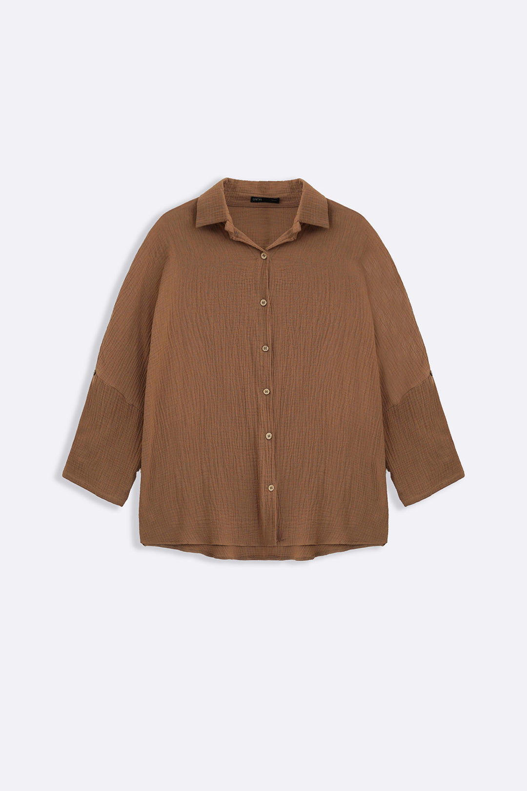 BROWN EVERYDAY MUSLIN SHIRT