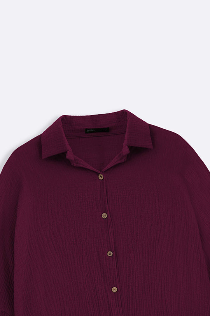WINE EVERYDAY MUSLIN SHIRT