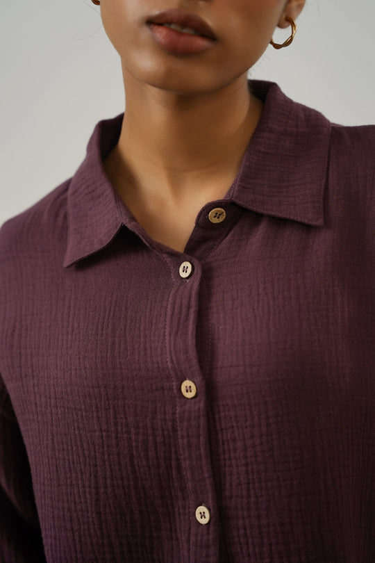 WINE EVERYDAY MUSLIN SHIRT