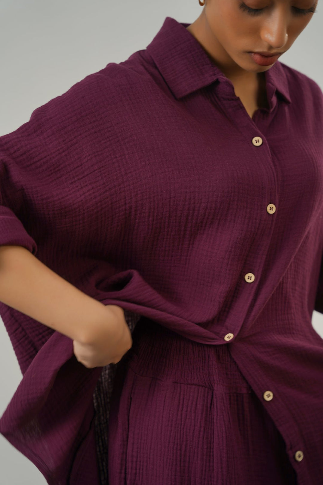 WINE EVERYDAY MUSLIN SHIRT