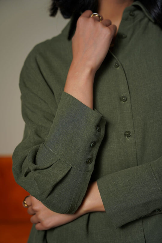 GREEN PLANT FIBER SHIRT