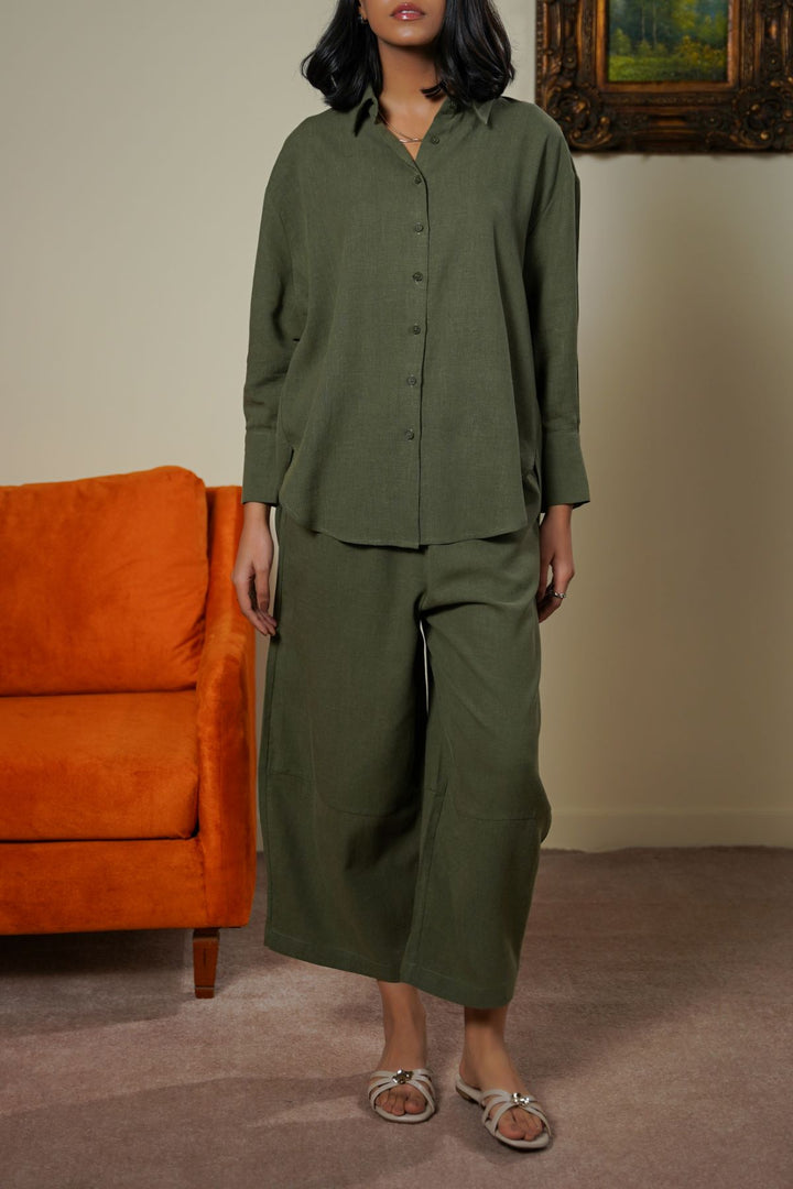 GREEN PLANT FIBER SHIRT