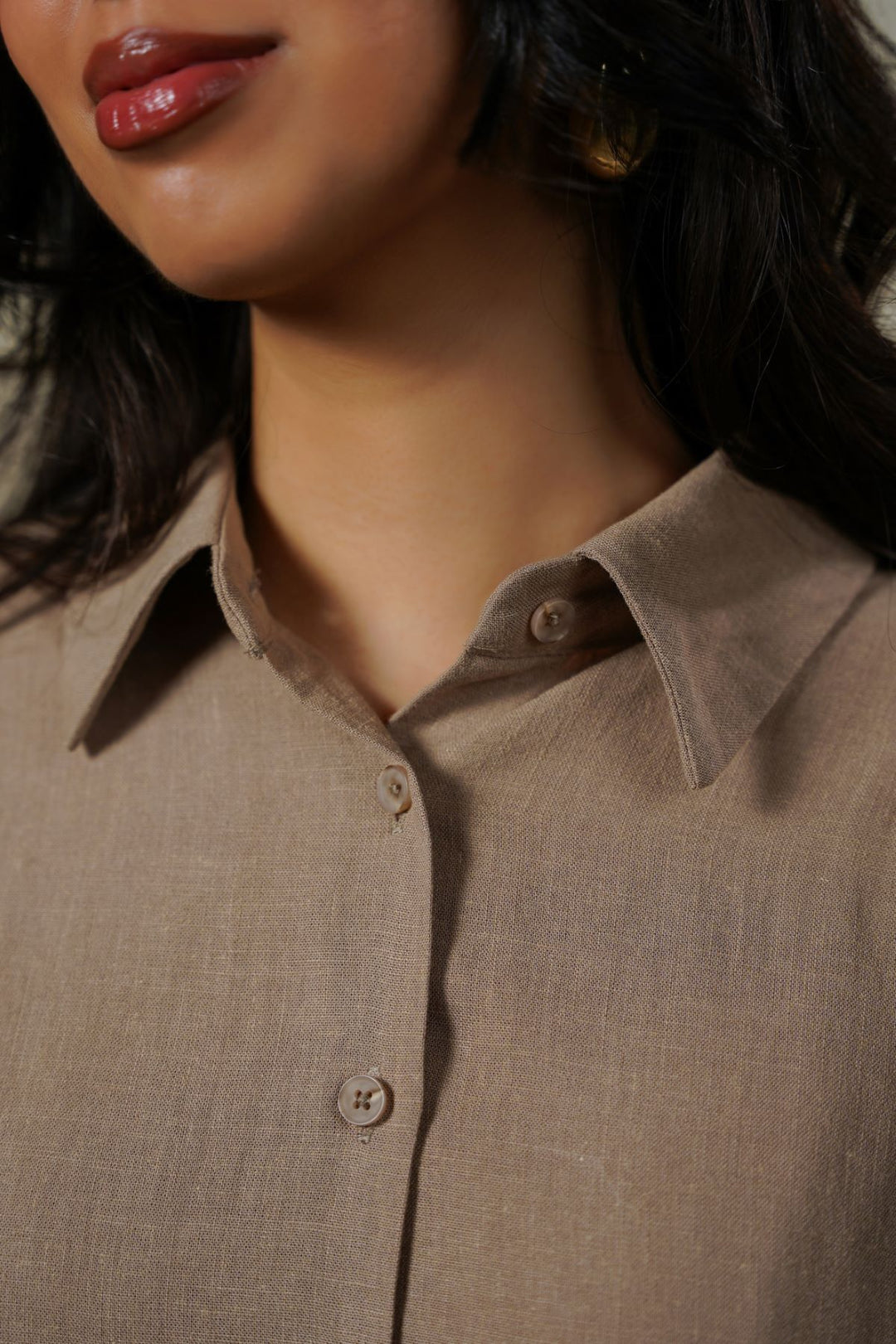 TAUPE PLANT FIBER SHIRT