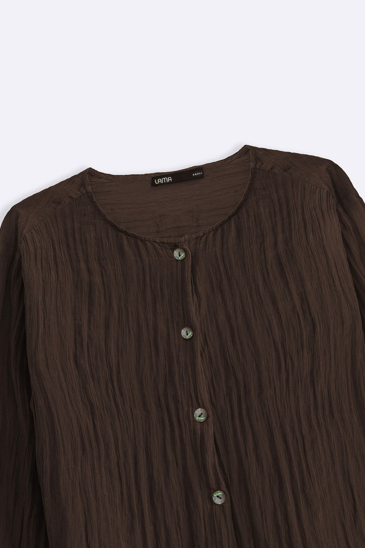 COFFEE LIGHTWEIGHT CRINKLE TOP