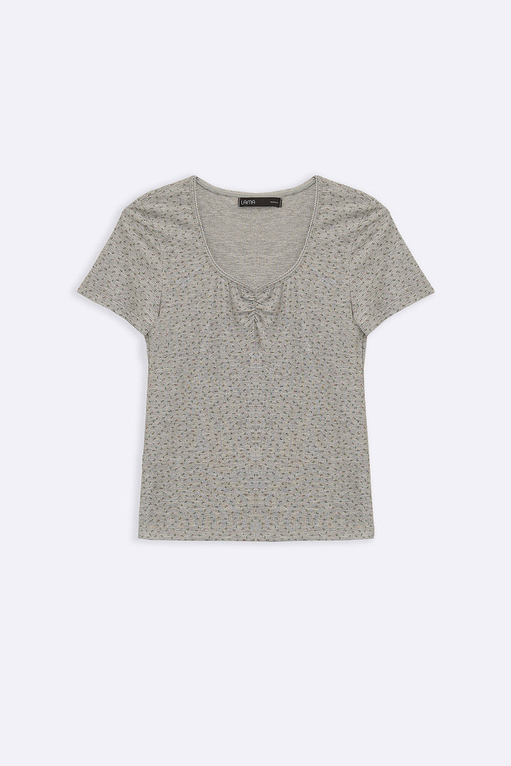 GREY RIBBED DOLL TEE