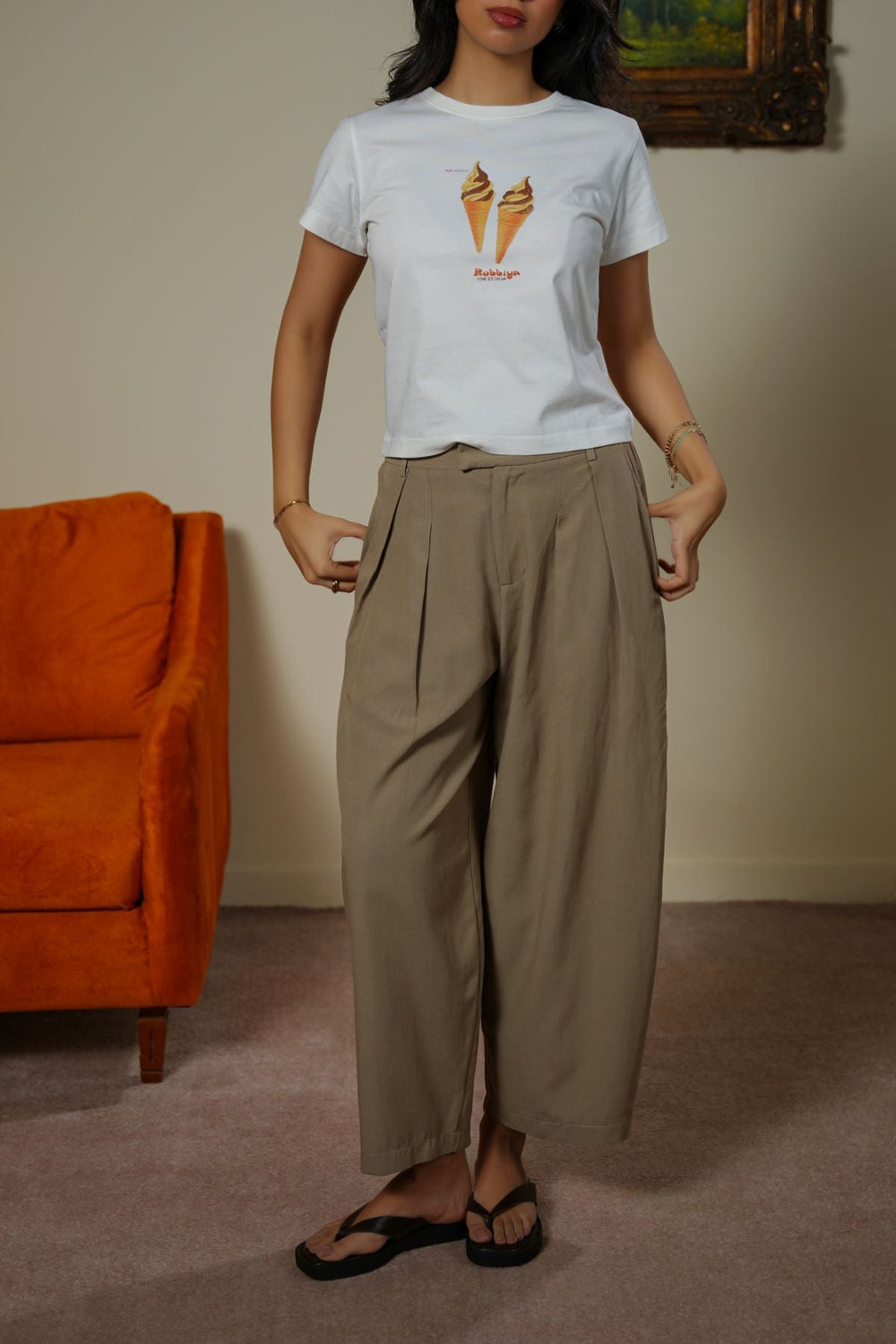 WHITE LAMA X ROBBIYA CONE TEE