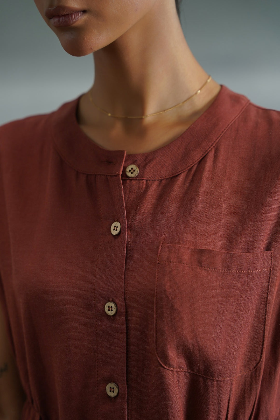 RUST BELTED SAFARI TOP