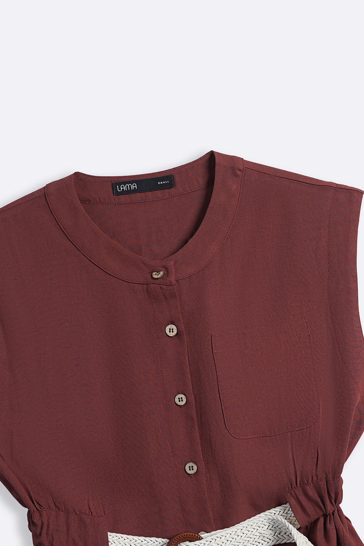 RUST BELTED SAFARI TOP