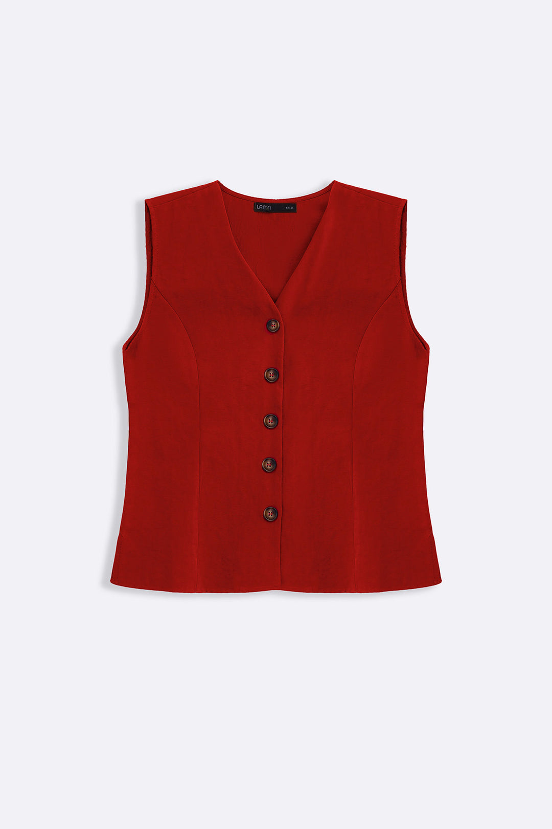 RED CASUAL COTTON MIX VEST