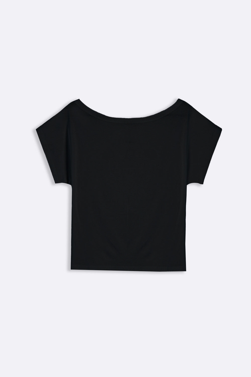 BLACK BARE SHOULDER TEE