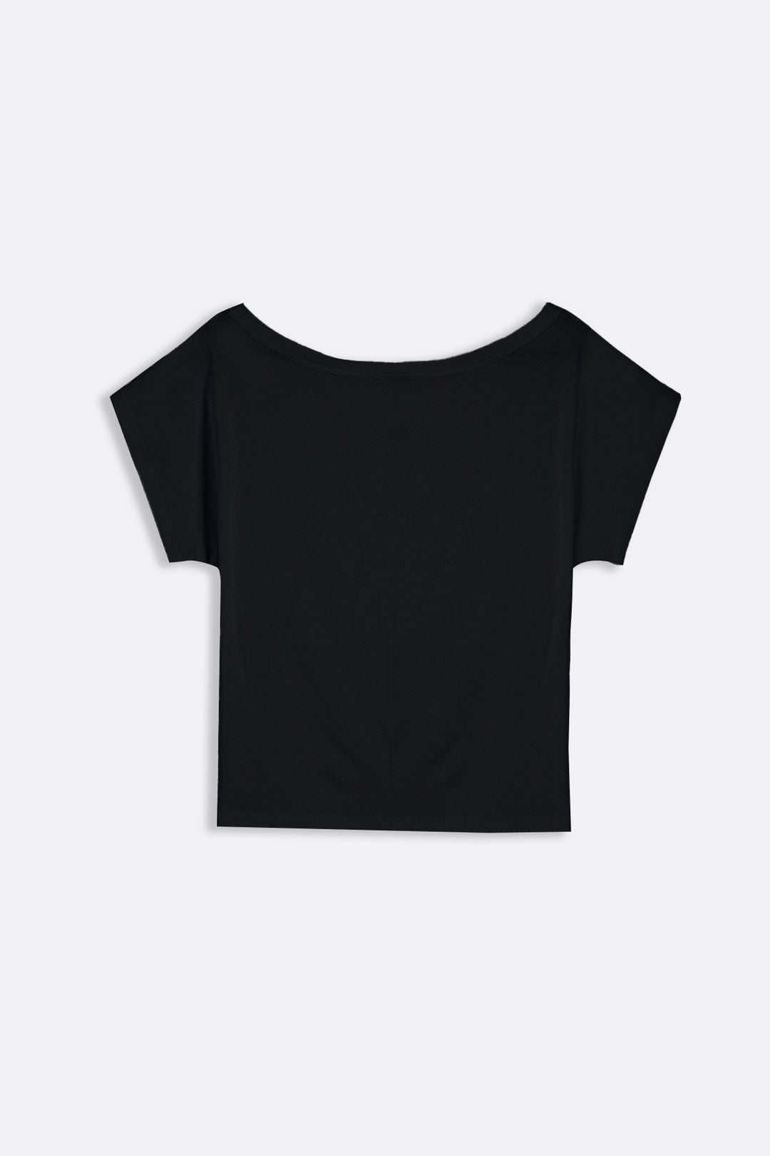 BLACK BARE SHOULDER TEE