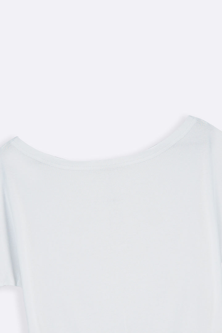 WHITE BARE SHOULDER TEE
