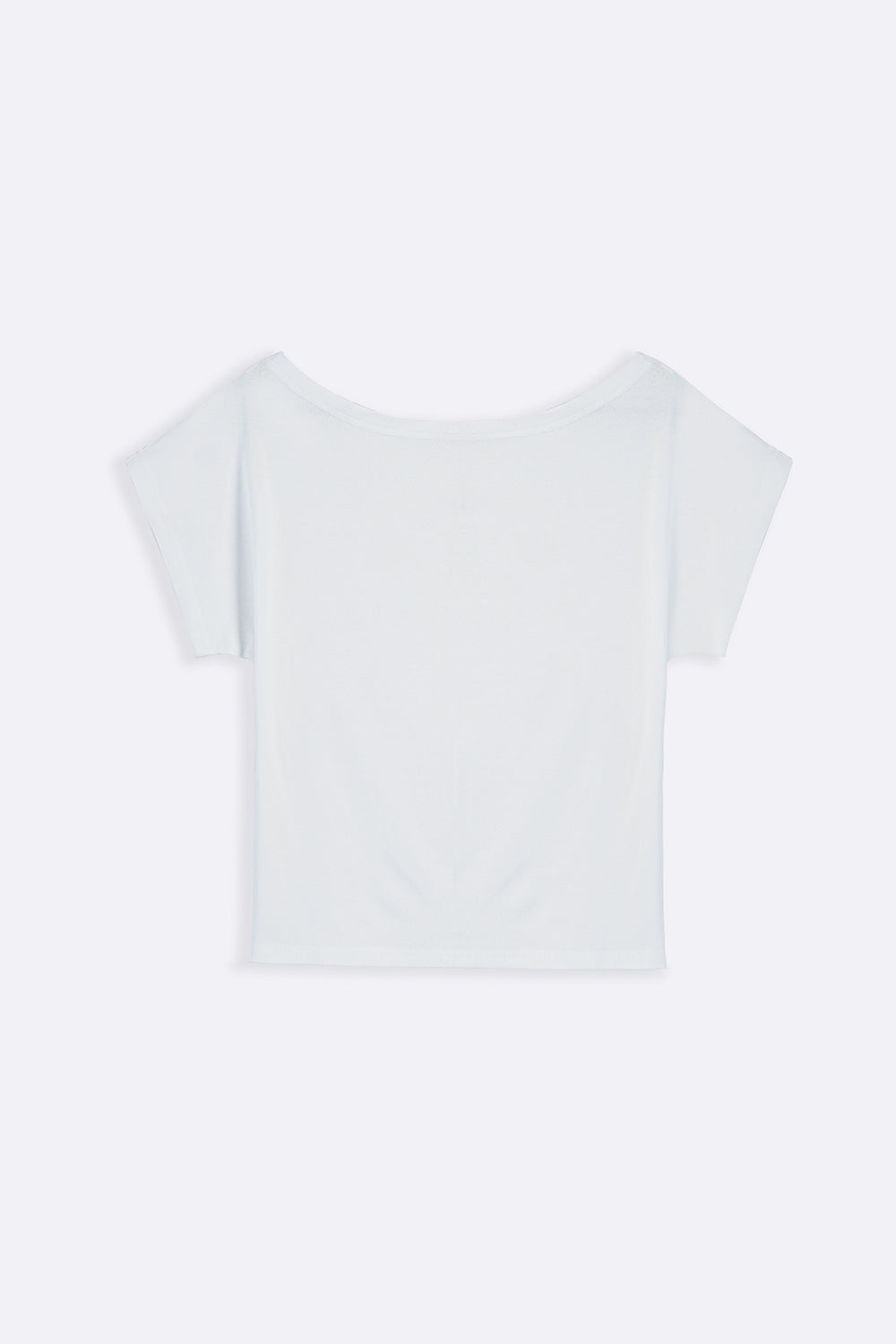 WHITE BARE SHOULDER TEE