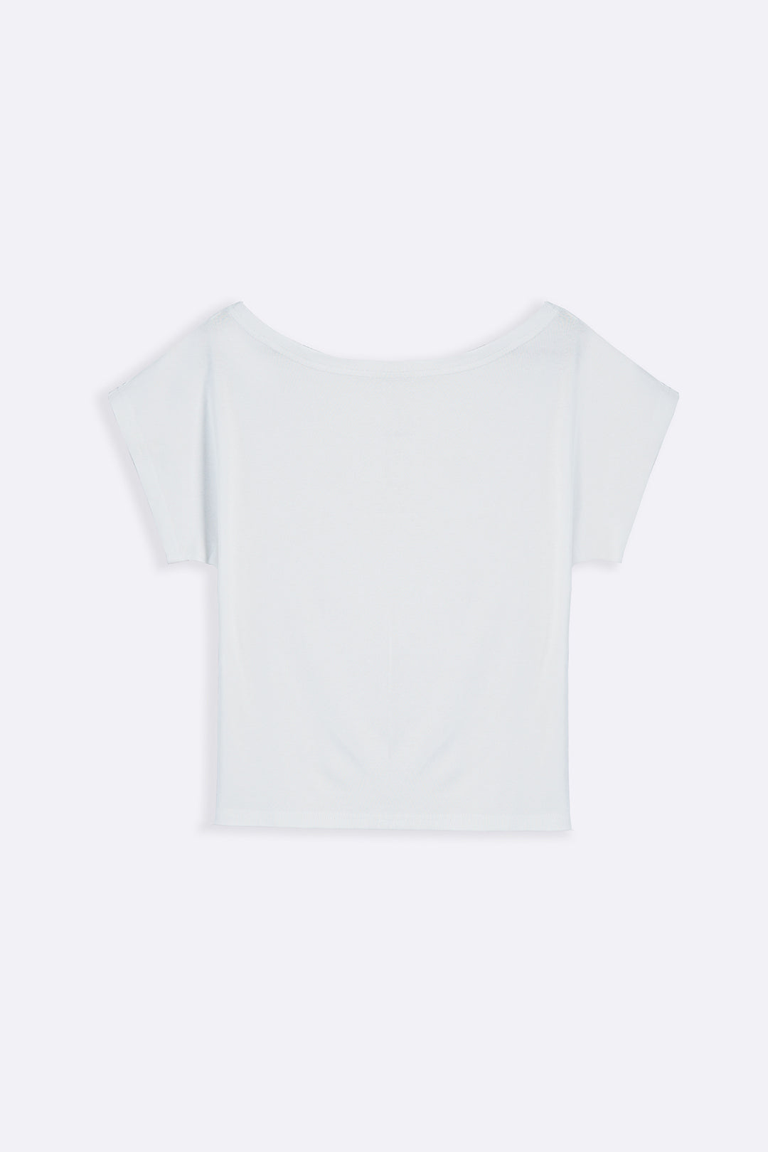 WHITE BARE SHOULDER TEE