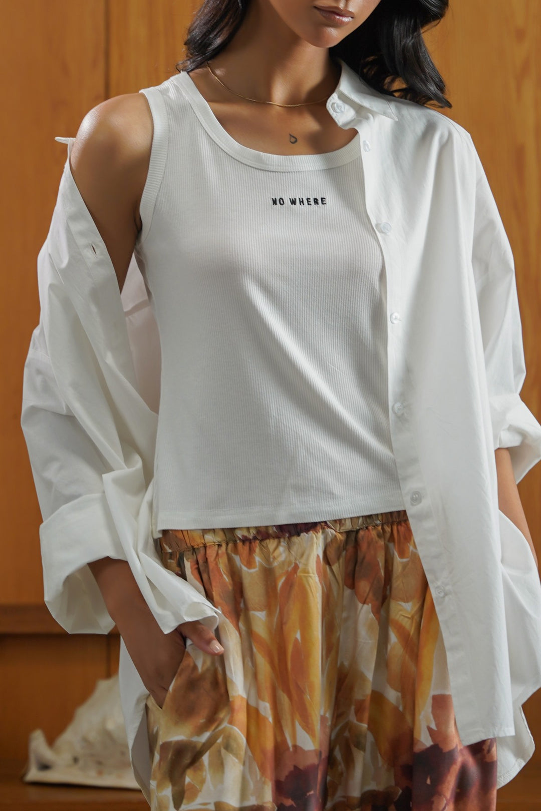 WHITE NOWHERE TANK