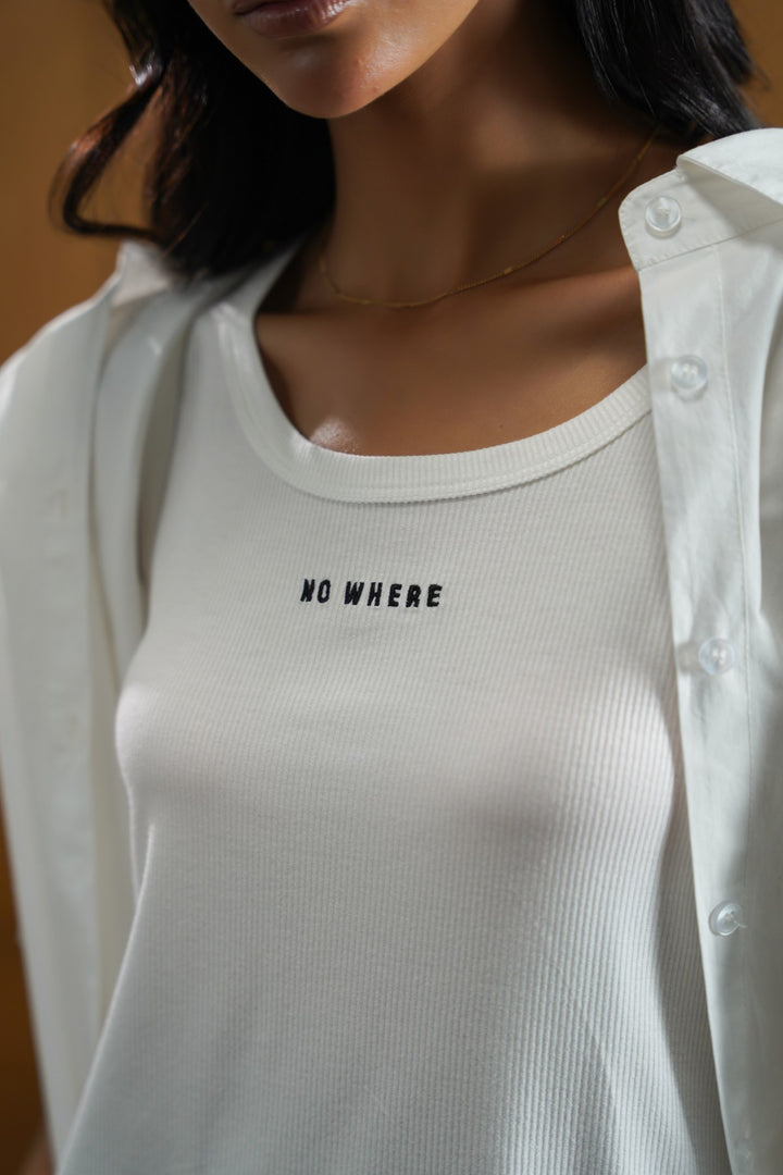 WHITE NOWHERE TANK