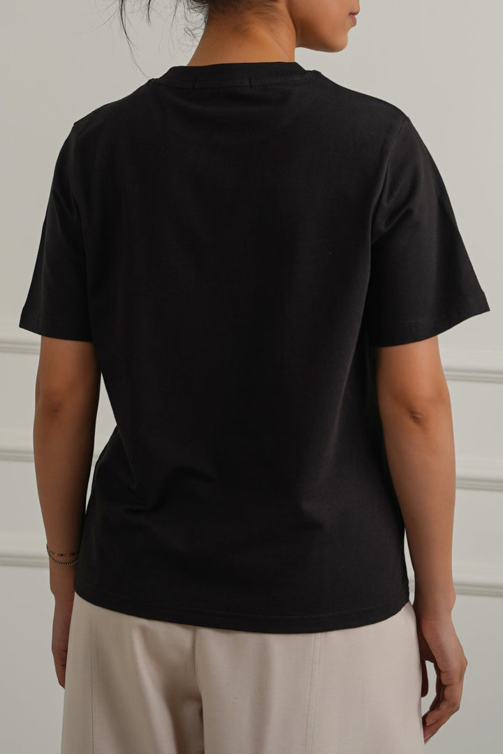 BLACK I EAT ENOUGH PROTEIN TEE