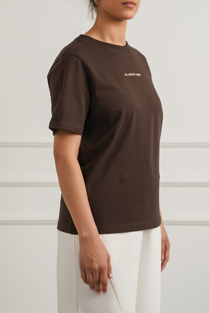 BROWN NO ADDED SUGAR TEE
