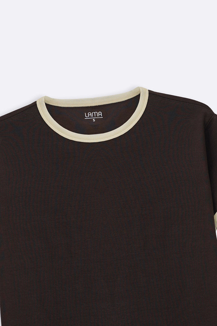 BROWN RINGER TEE