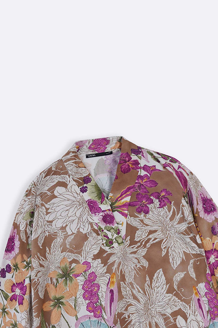 BEIGE GARDEN KALEIDOSCOPE BLOUSE