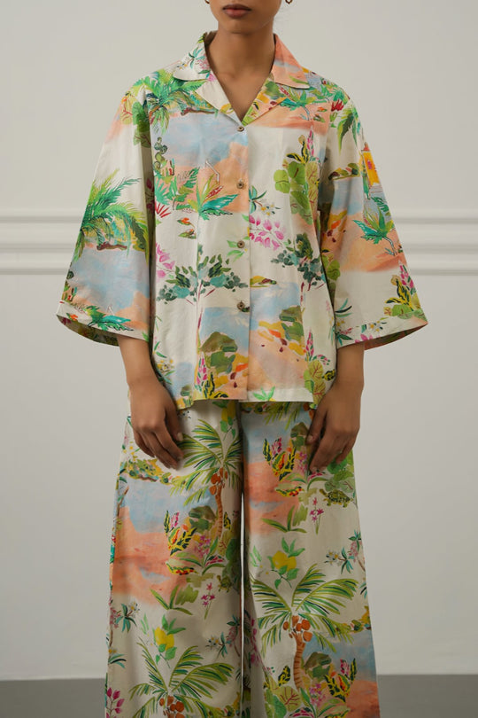 OFF WHITE ALOHA SAFARI SHIRT