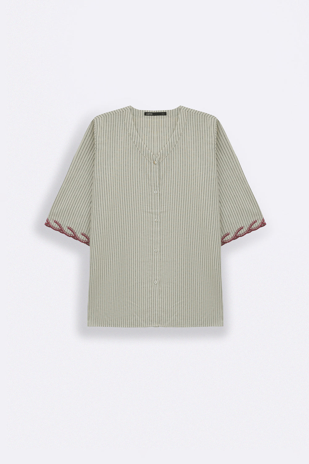 ECRU CHERRY STORY PINSTRIPE SHIRT