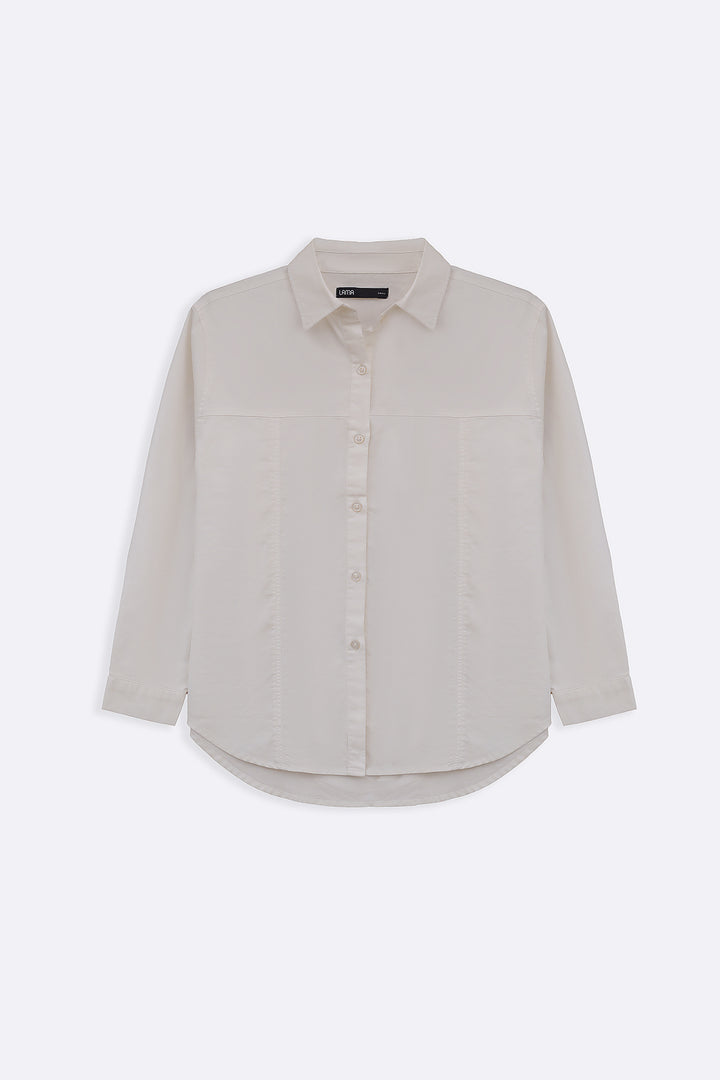 WHITE OXFORD PANEL SHIRT