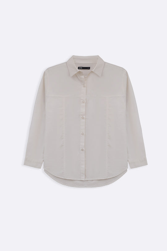 WHITE OXFORD PANEL SHIRT