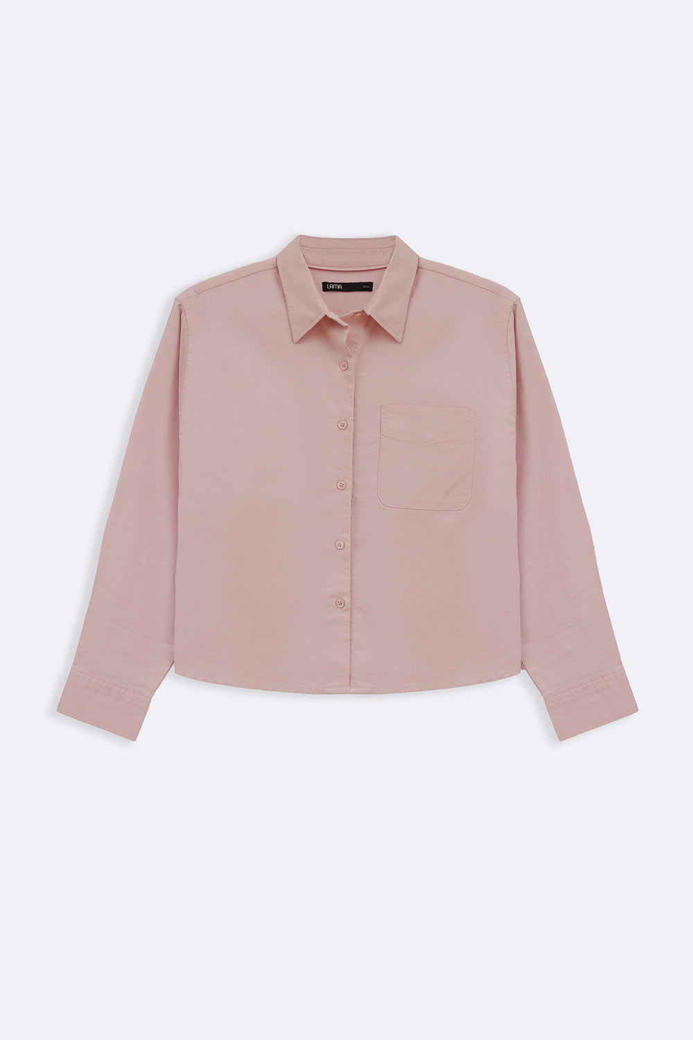PINK OXFORD CROPPED SHIRT