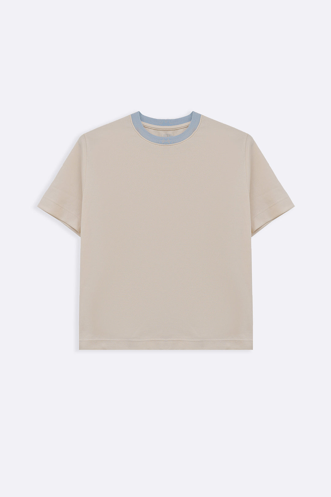 IVORY CROPPED CONTRAST TEE